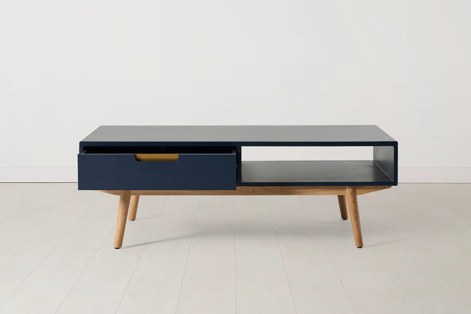 Coffee Table 01, Blue / Two drawers with shelf - Image 3