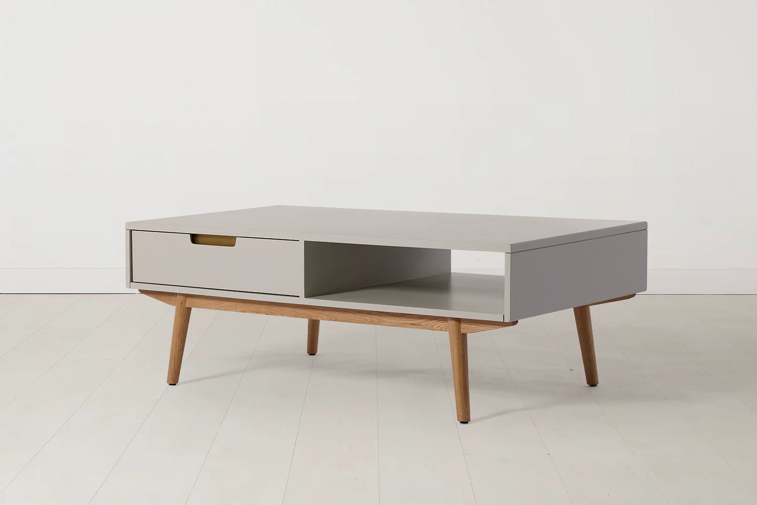 Coffee Table 01, Grey / Two drawers with shelf - Image 4