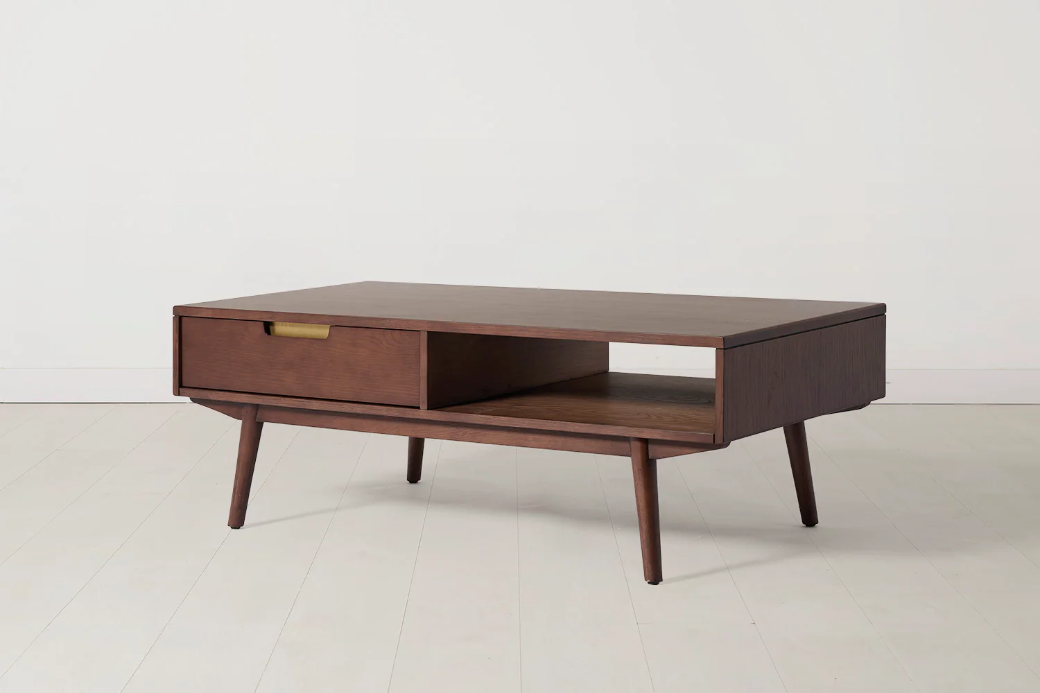 Coffee Table 01, Walnut / Two drawers with shelf - Image 4