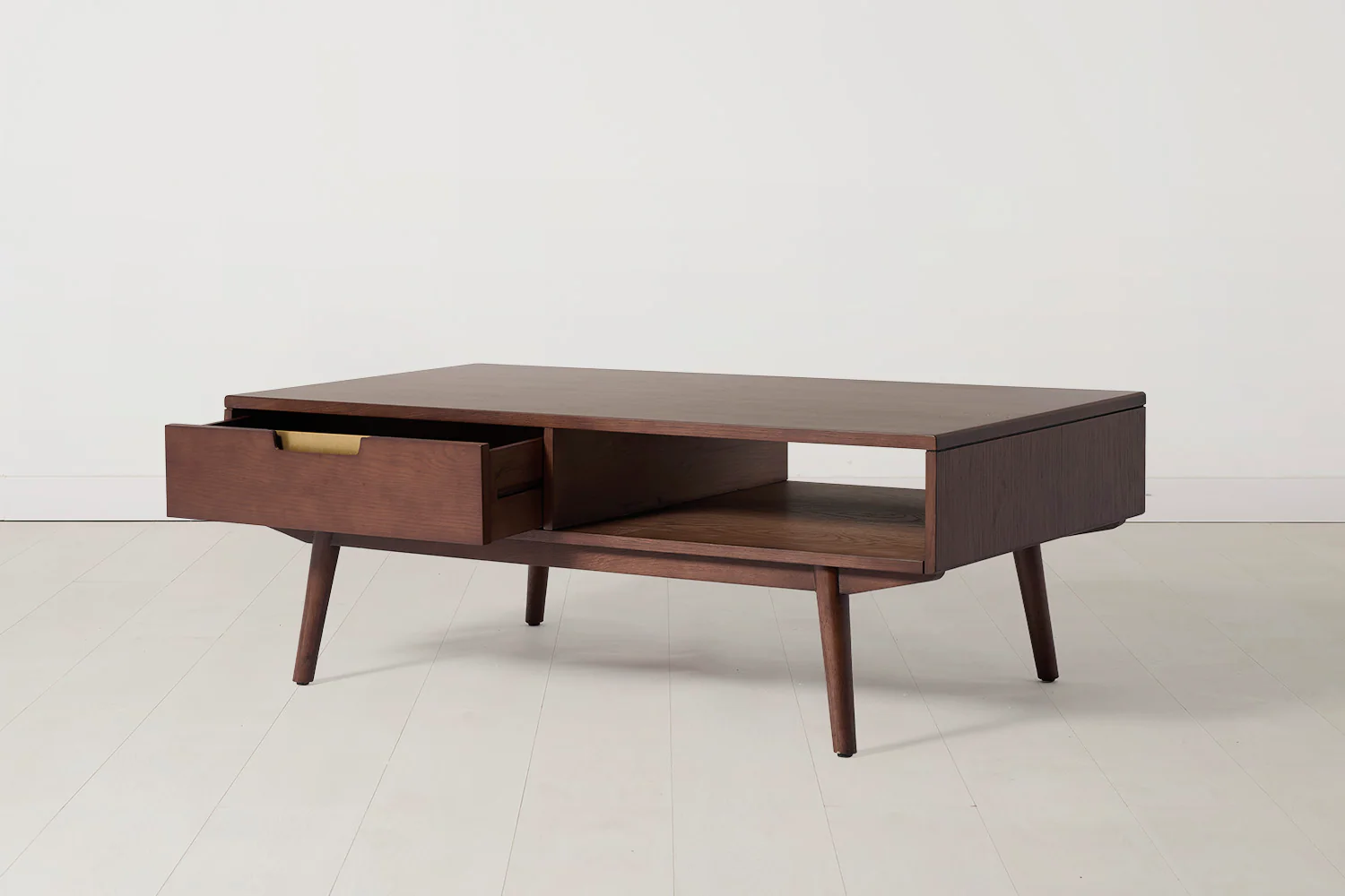 Coffee Table 01, Walnut / Two drawers with shelf - Image 5