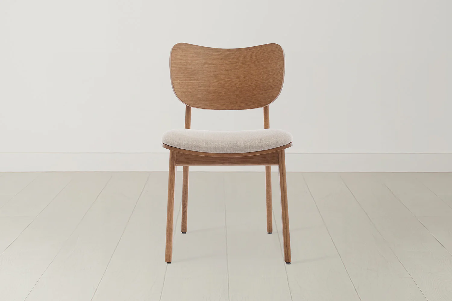 Dining Chair 02 (set of 2), Oak / Oatmeal - Image 2