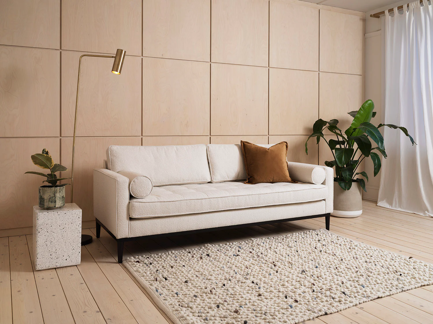 Model 02 Sofa Bed 3 Seater, Ivory - Image 3