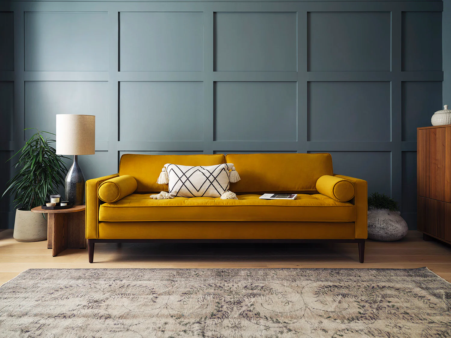 Model 02 Sofa Bed 3 Seater, Mustard - Image 3