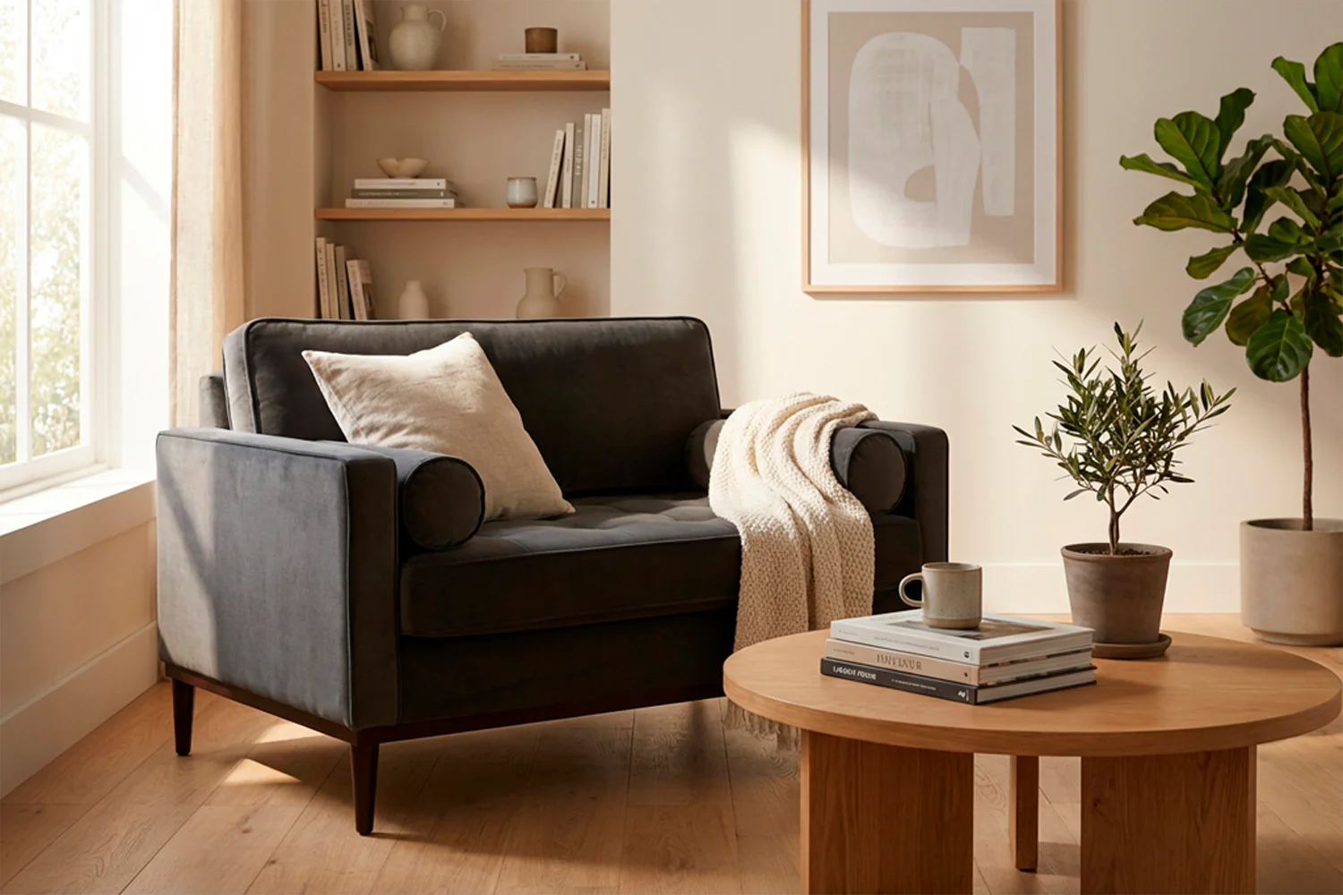 Model 02 Loveseat, Charcoal - Image 2
