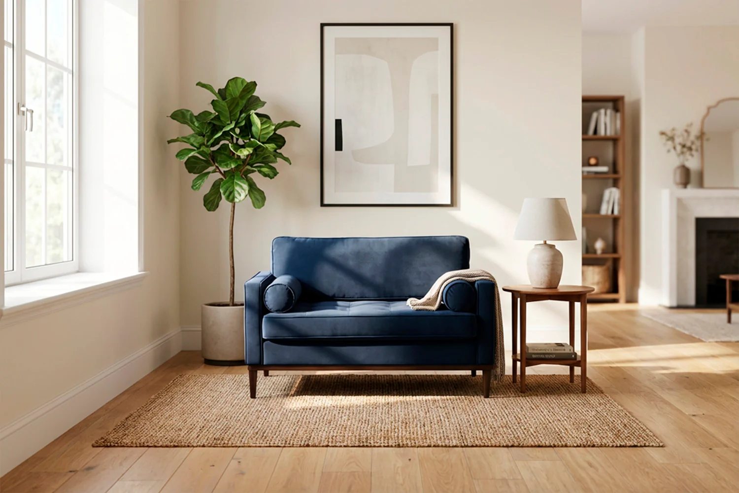 Model 02 Loveseat, Indigo - Image 2