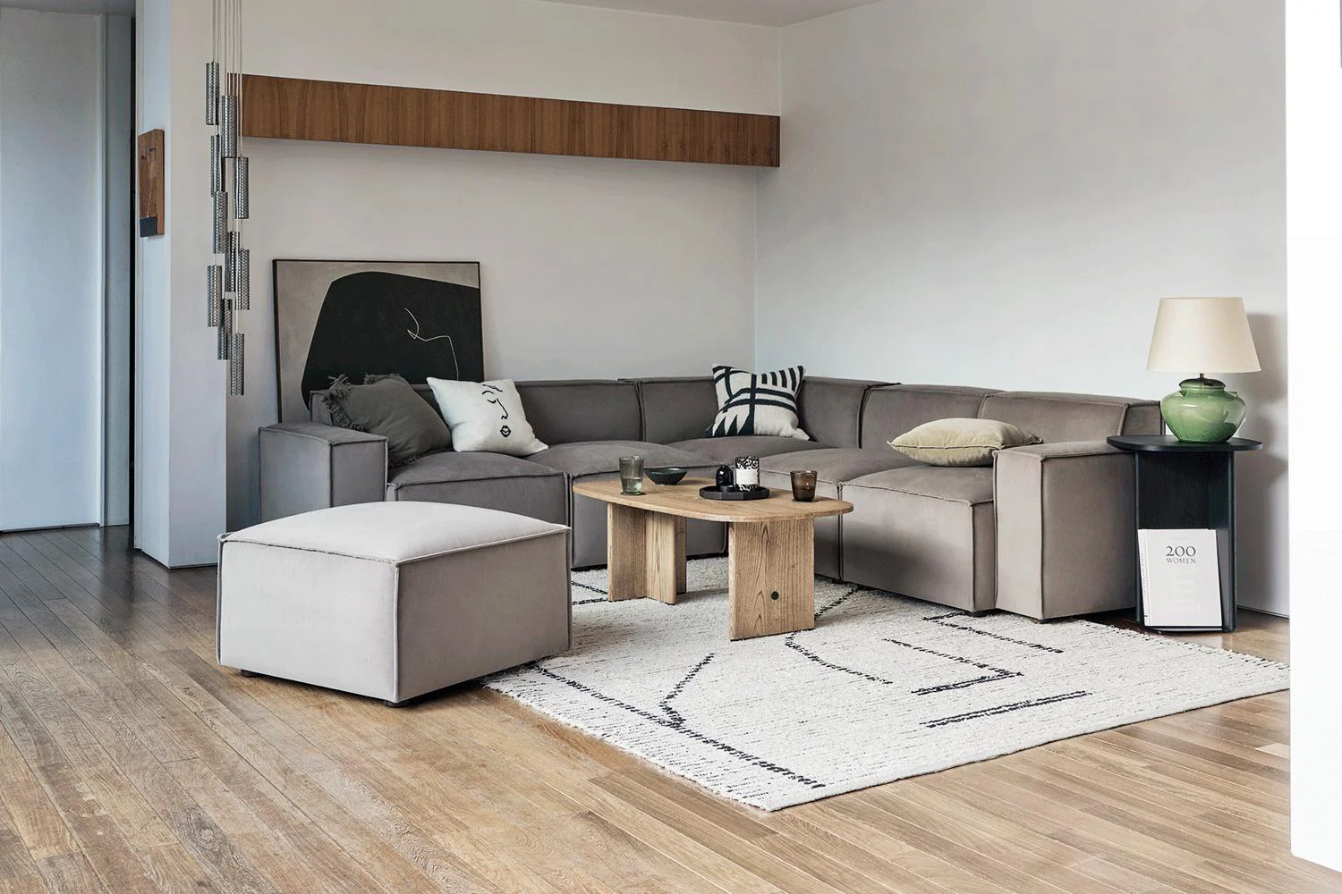 Model 03 Corner Sofa with Ottoman, Elephant - Image 2