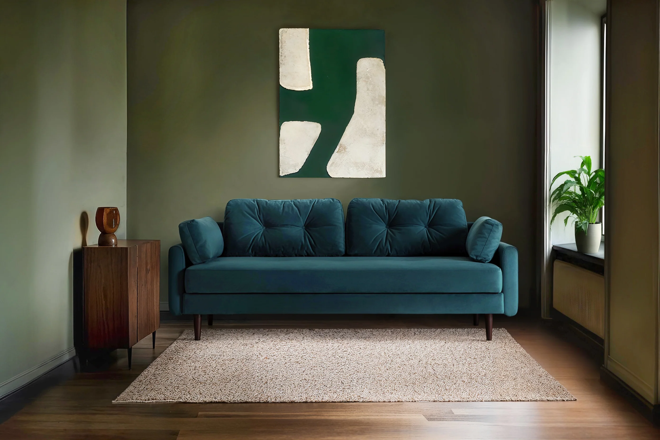 Model 04 Sofa Bed 3 Seater, Teal - Image 9