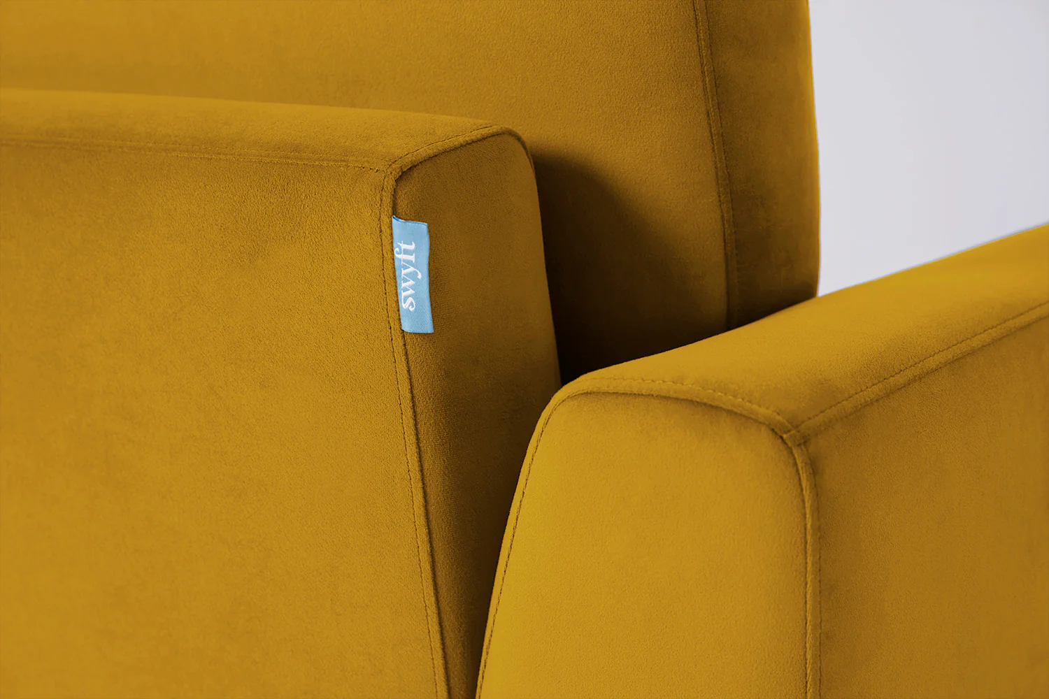 Model 05 3-Seater Sofa with ottoman, Mustard - Image 7