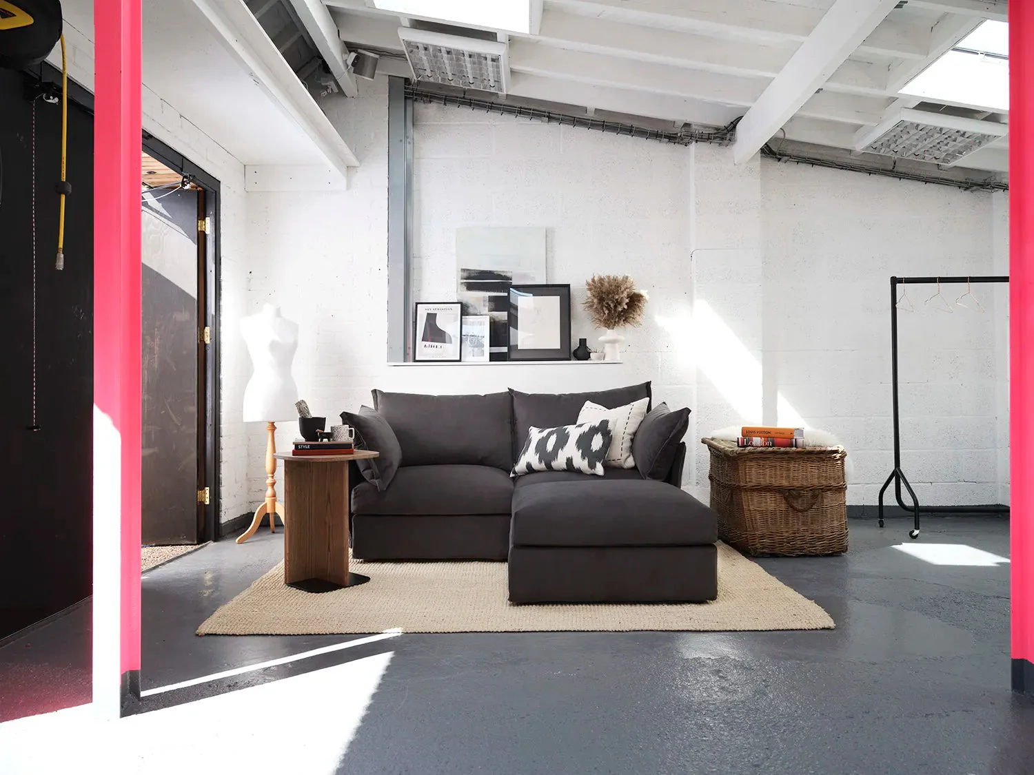 Model 06 2-Seater Right Chaise Sofa, Charcoal - Image 2