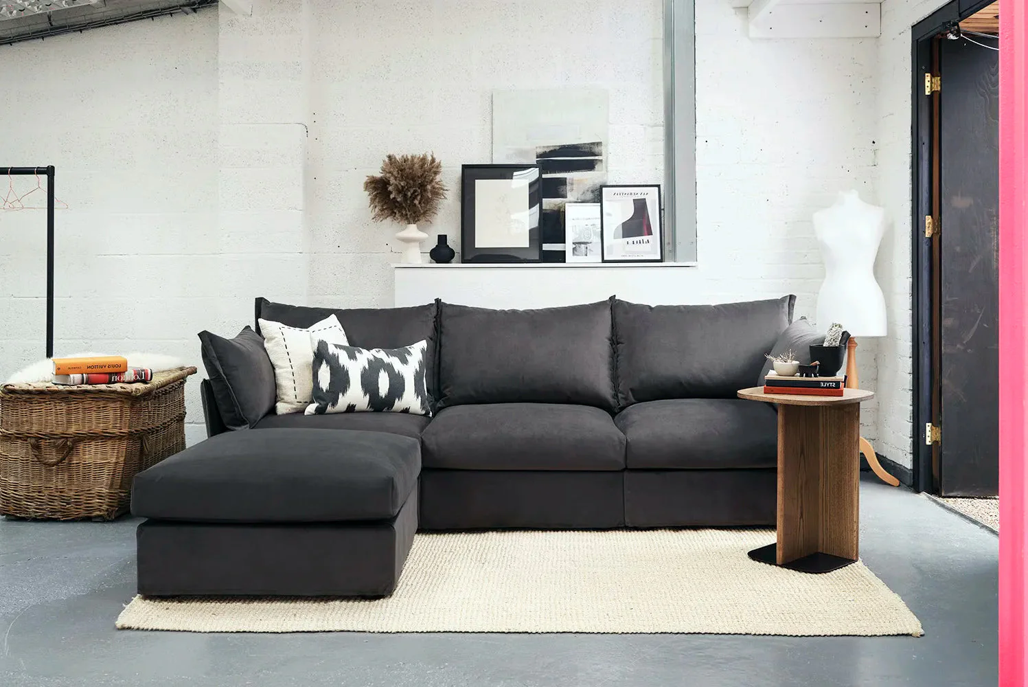 Model 06 3-Seater Left Chaise Sofa, Charcoal - Image 2