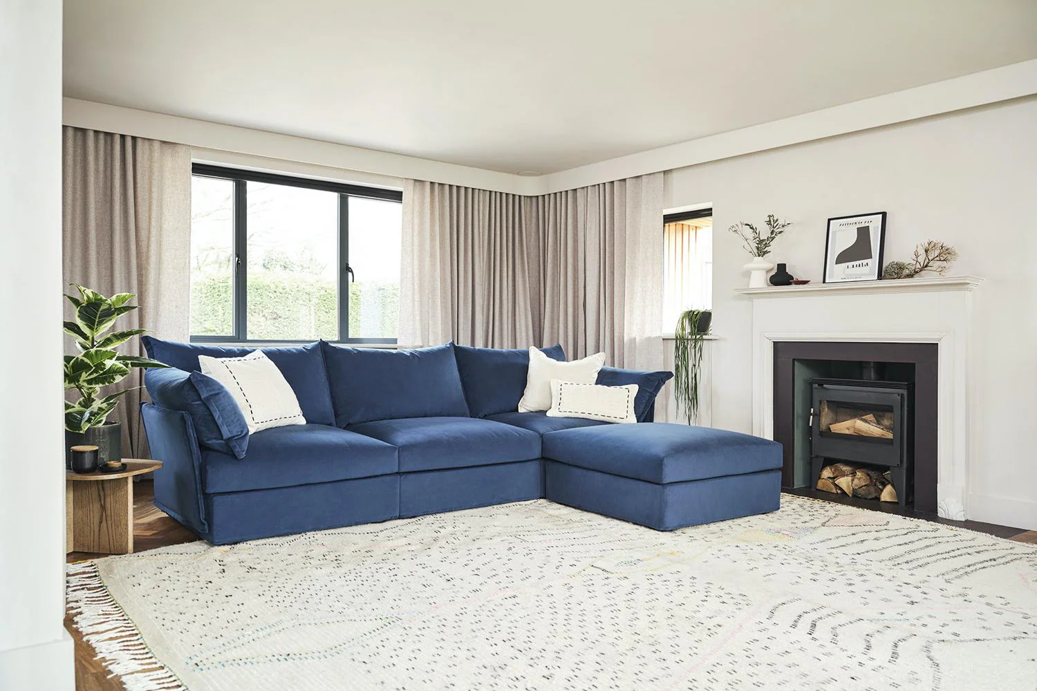 Model 06 3-Seater Right Chaise Sofa, Teal - Image 4