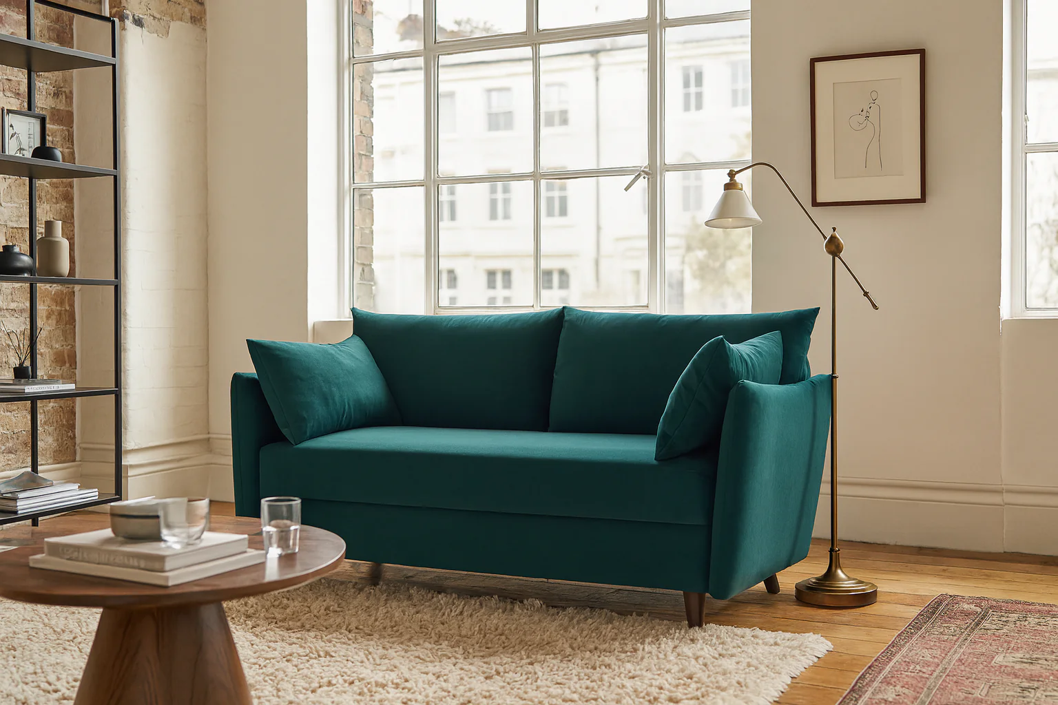 Model 08 Sofa Bed 2 Seater, Kingfisher - Image 2