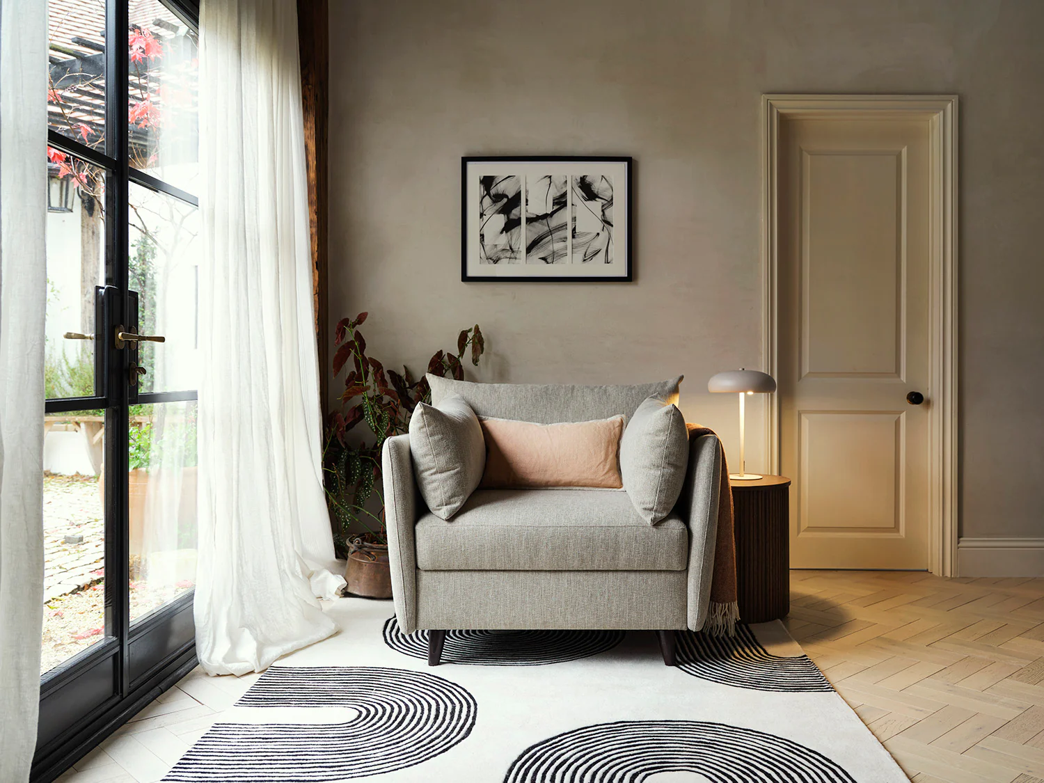 Model 08 Chair Bed Single Sofa Bed, Pumice - Image 2