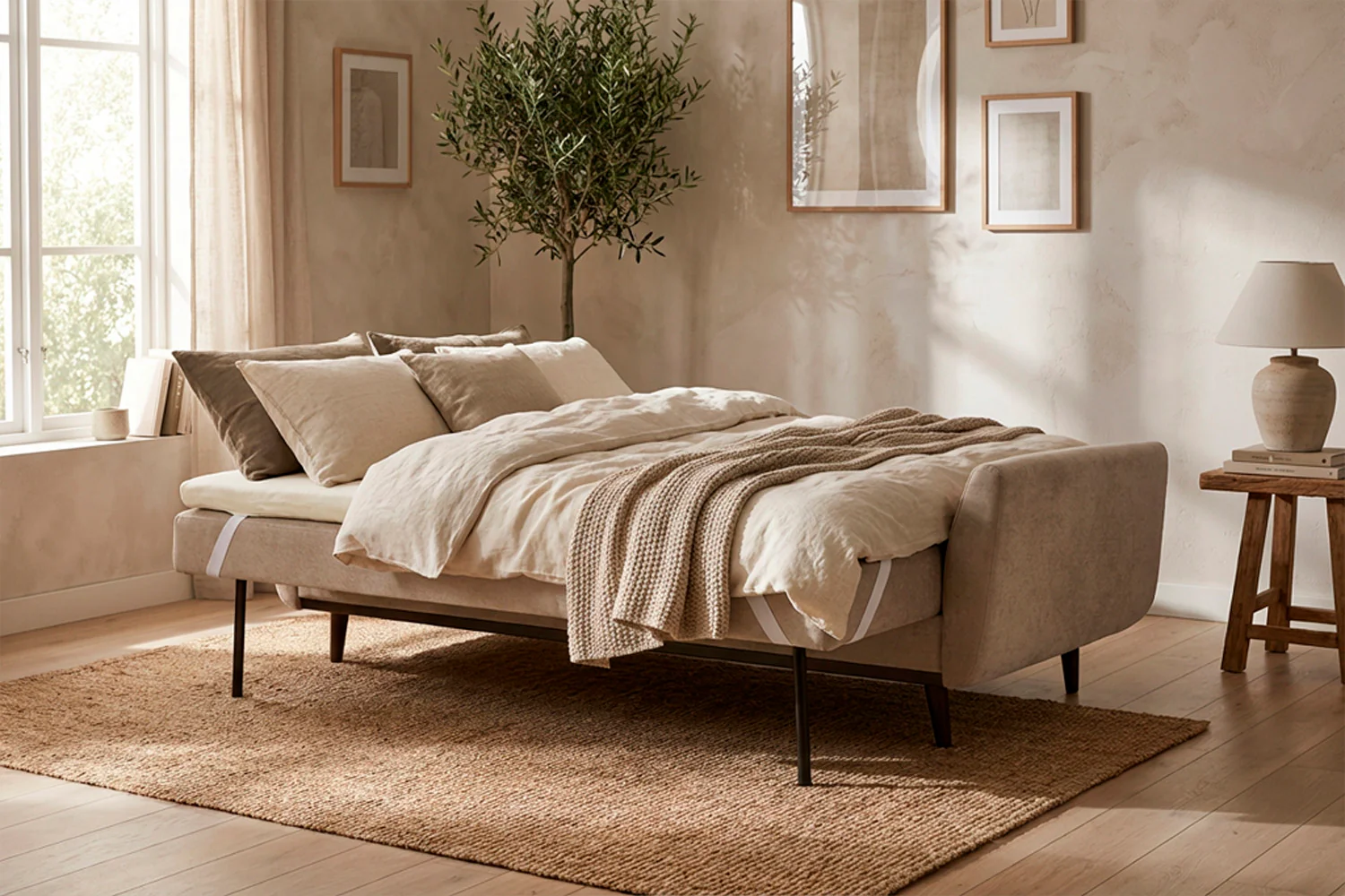 Model 10 Sofa Bed 3 Seater, Chalk - Image 2