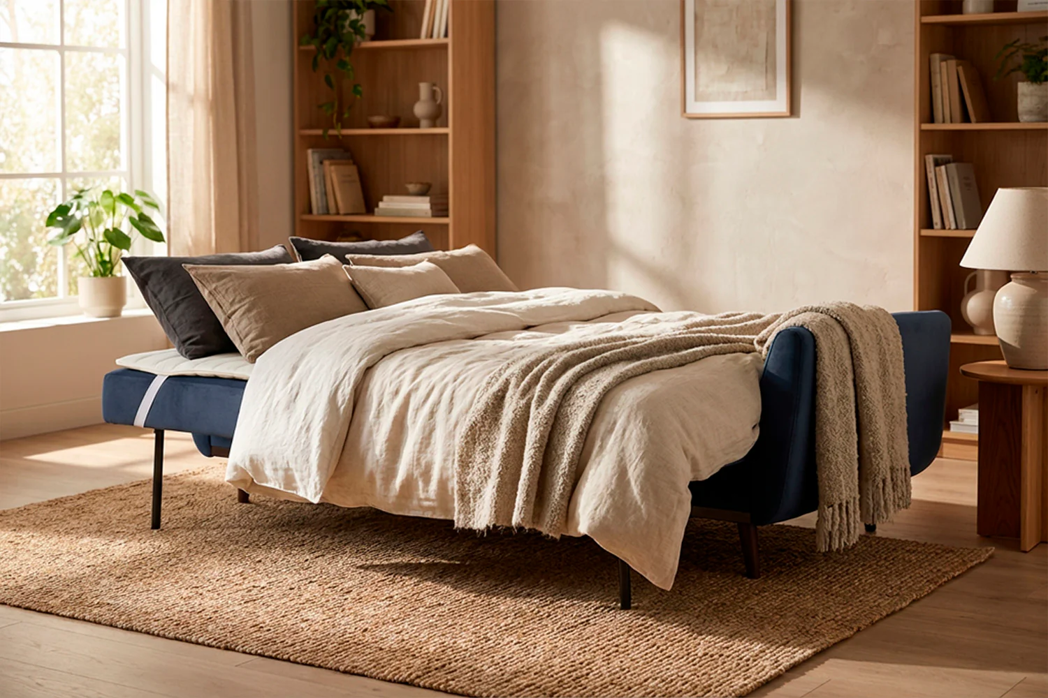 Model 10 Sofa Bed 3 Seater, Indigo - Image 2