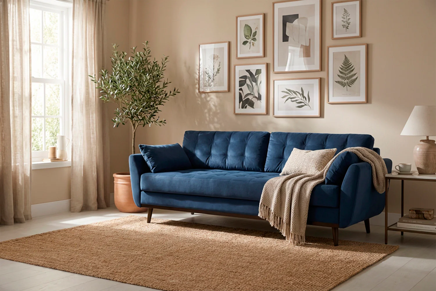Model 10 Sofa Bed 3 Seater, Indigo - Image 4