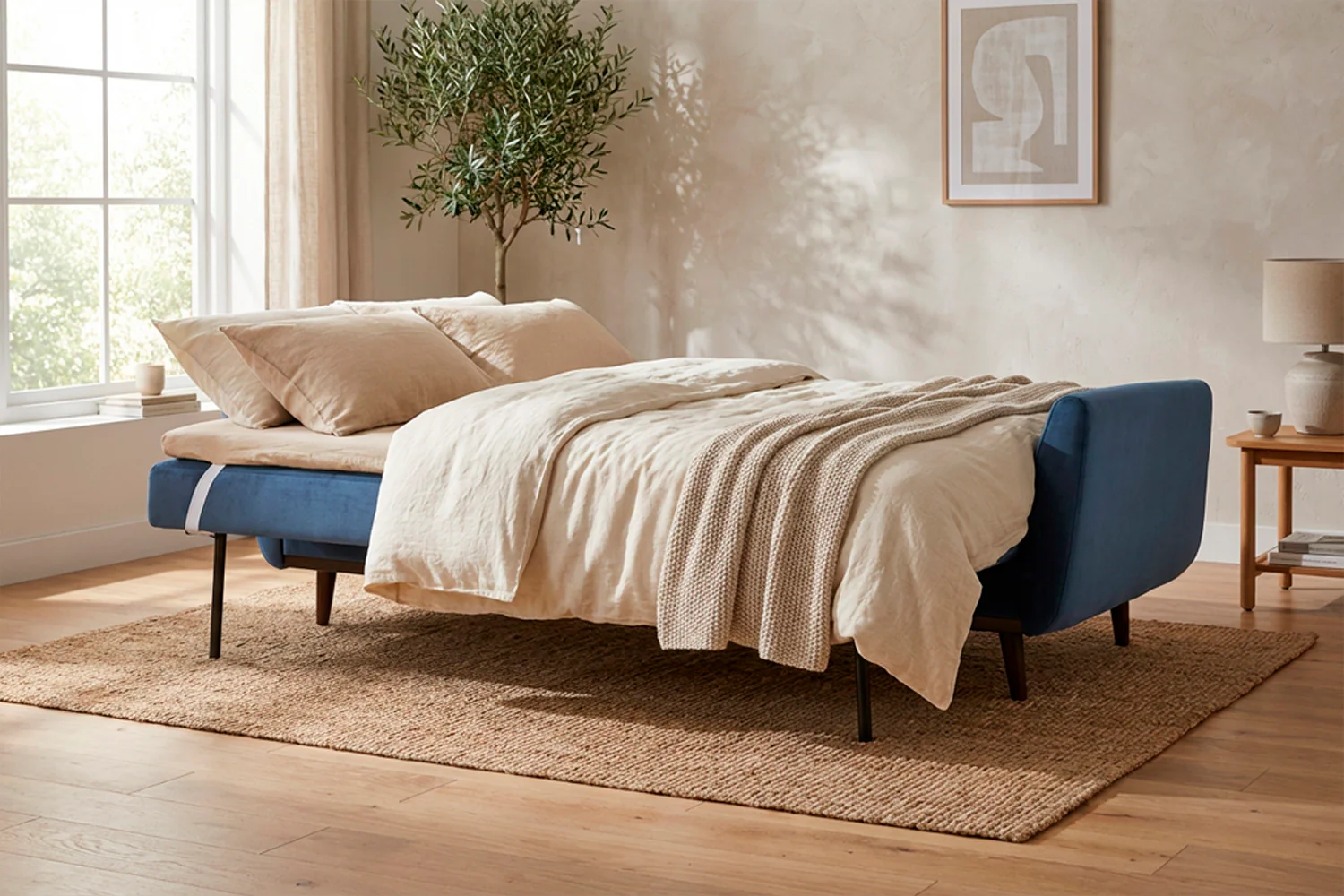 Model 10 Sofa Bed 3 Seater, Teal - Image 2