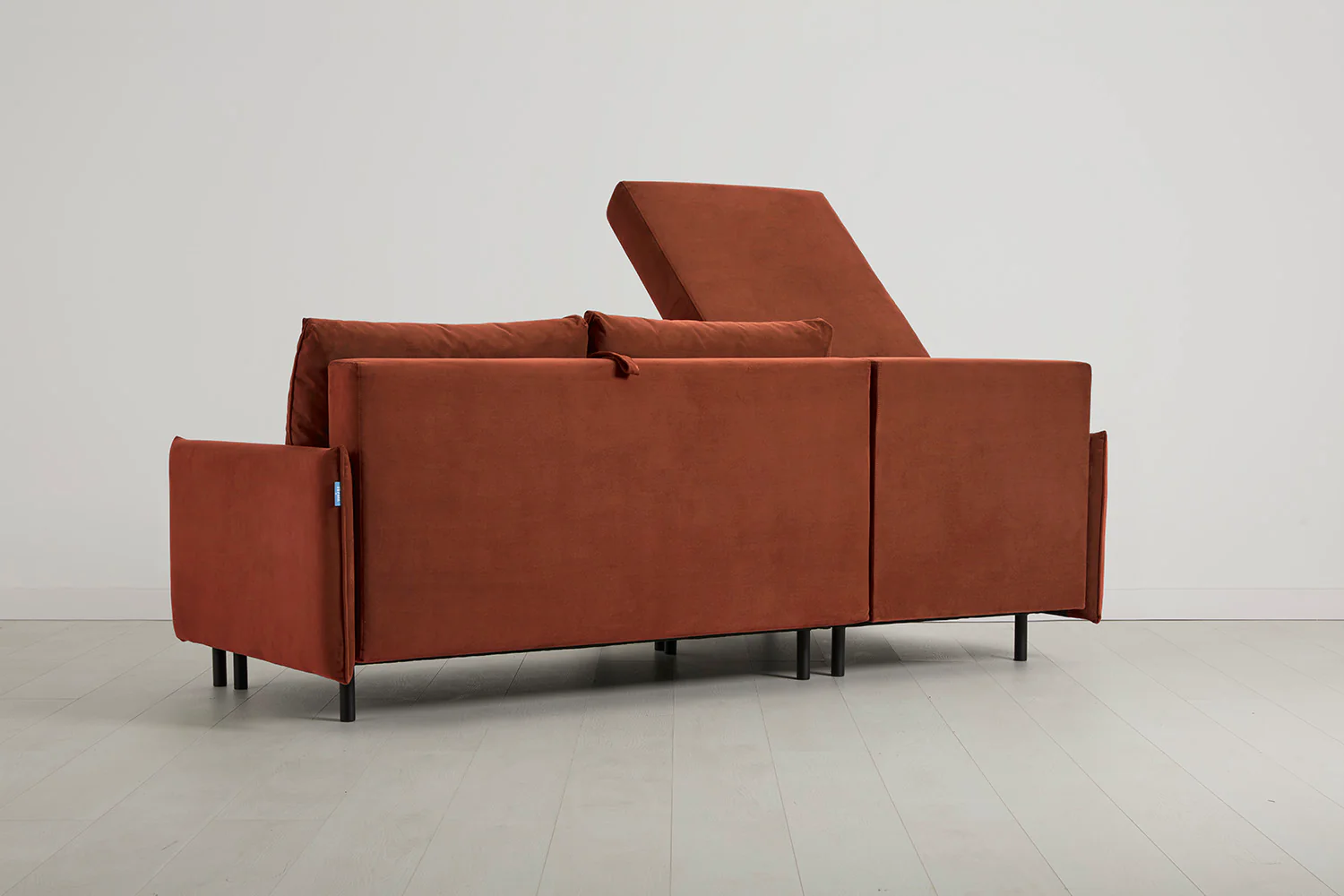 Model 12 Sofa Bed with Storage 3 Seater Left Chaise, Brick - Image 8