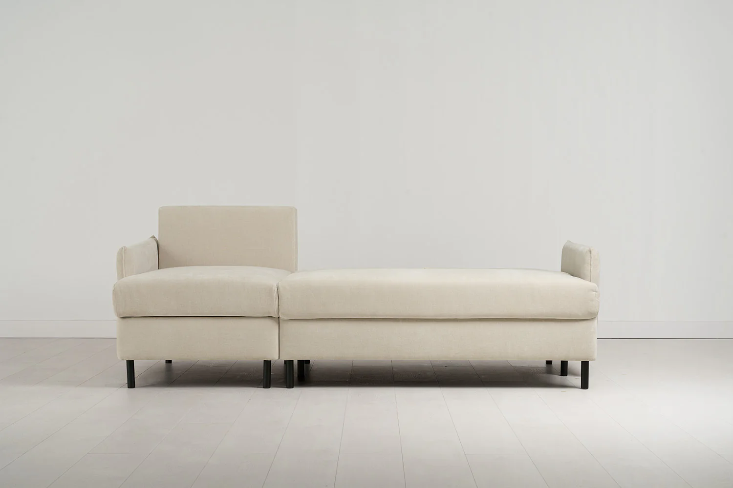 Model 12 Sofa Bed with Storage 3 Seater Left Chaise, Chalk - Image 10