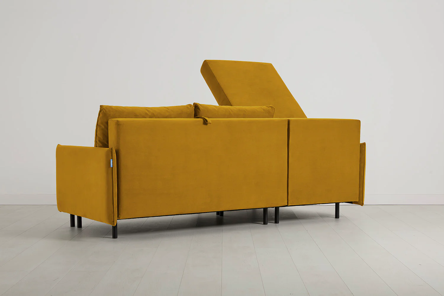 Model 12 Sofa Bed with Storage 3 Seater Left Chaise, Mustard - Image 9