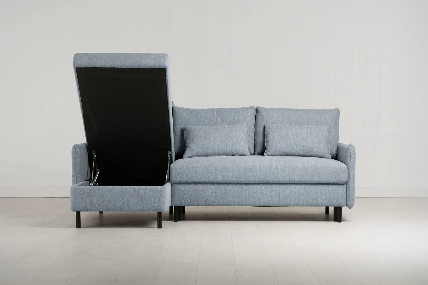 Model 12 Sofa Bed with Storage 3 Seater Left Chaise, Seaglass - Image 5