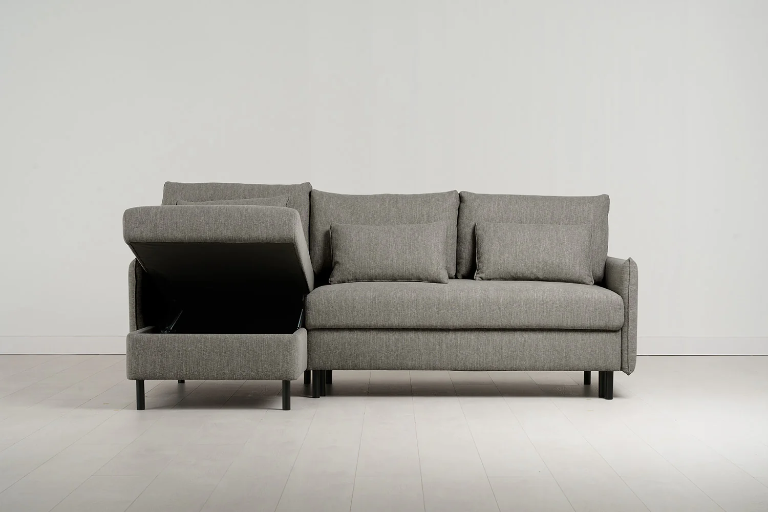 Model 12 Sofa Bed with Storage 3 Seater Left Chaise, Shadow - Image 4