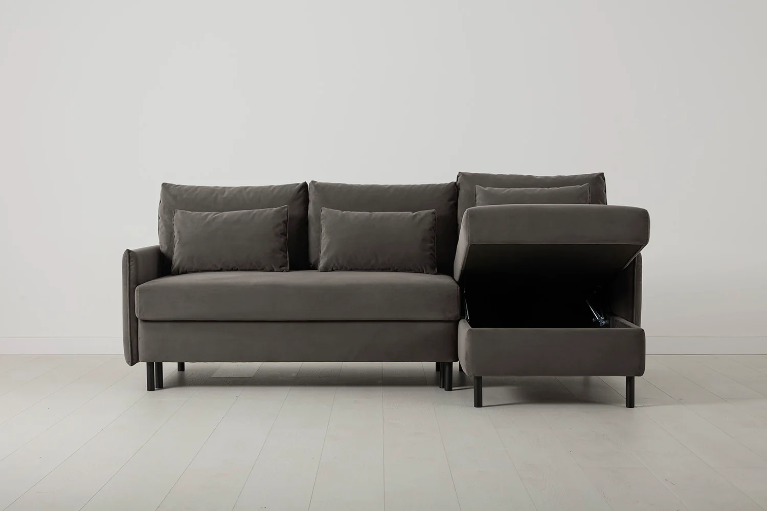 Model 12 Sofa Bed with Storage 3 Seater Right Chaise, Elephant - Image 2