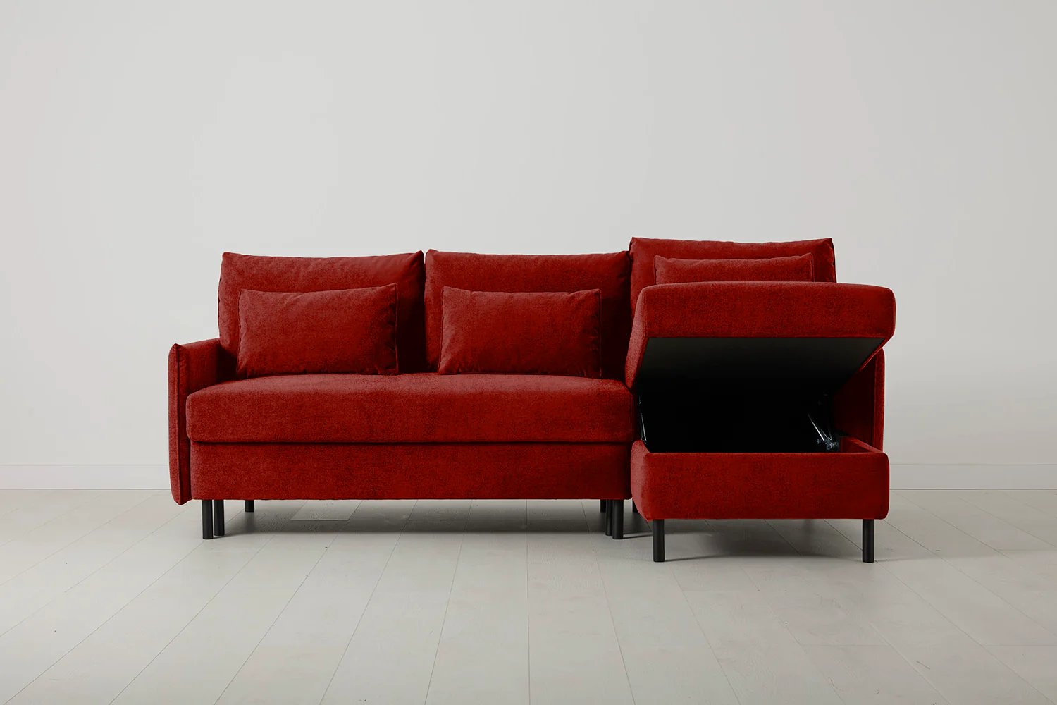 Model 12 Sofa Bed with Storage 3 Seater Right Chaise, Harissa - Image 2