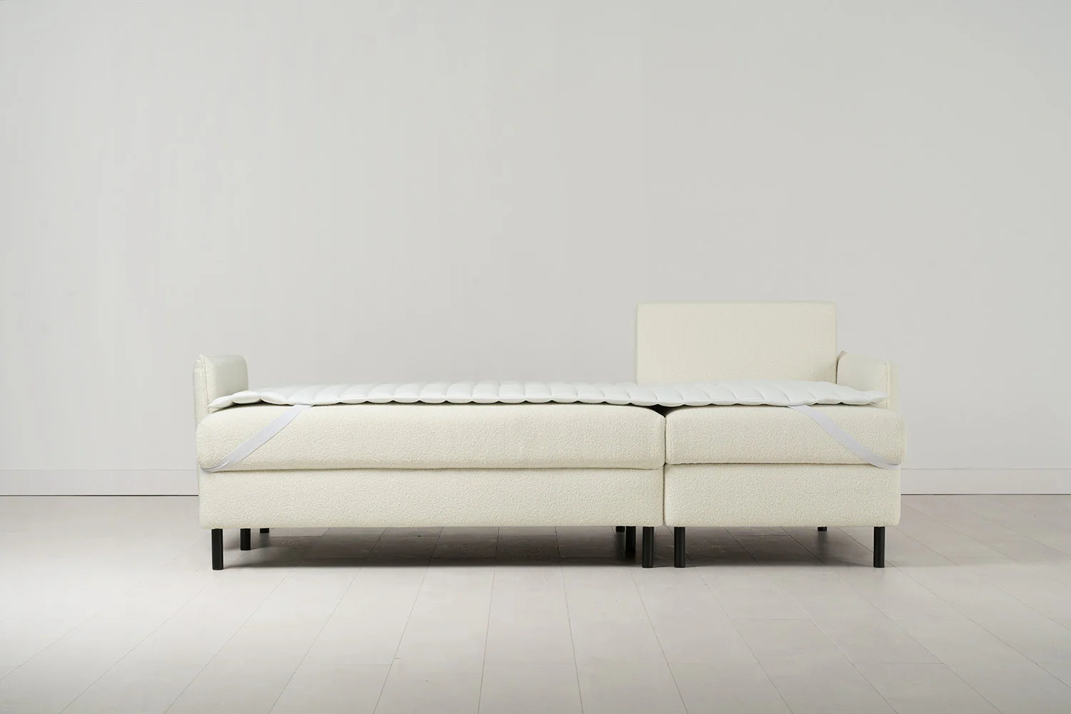 Model 12 Sofa Bed with Storage 3 Seater Right Chaise, Ivory - Image 11