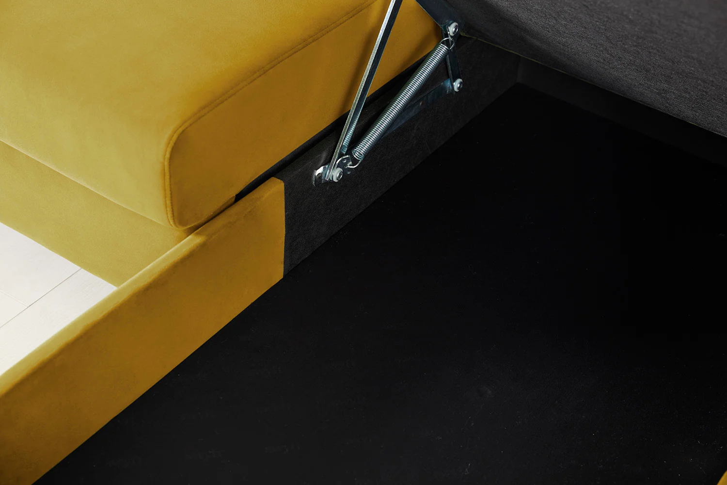 Model 12 Sofa Bed with Storage 3 Seater Right Chaise, Mustard - Image 17