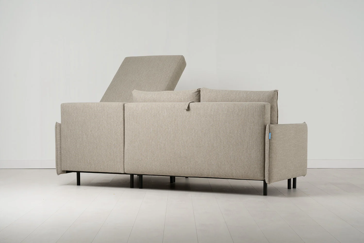 Model 12 Sofa Bed with Storage 3 Seater Right Chaise, Pumice - Image 11
