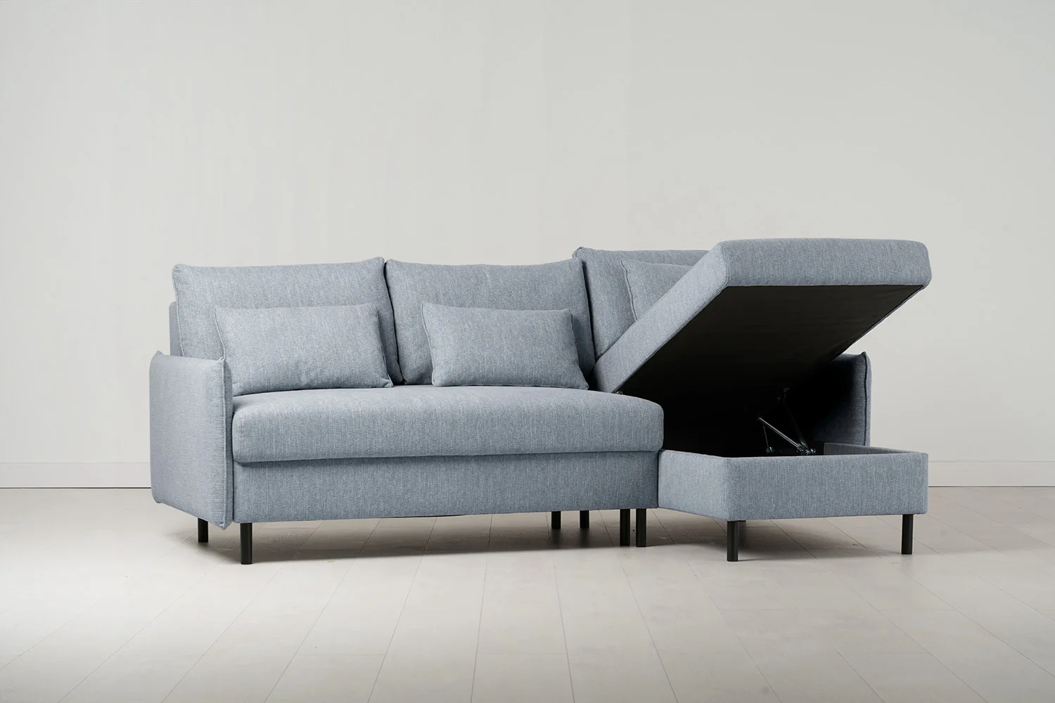 Model 12 Sofa Bed with Storage 3 Seater Right Chaise, Seaglass - Image 8