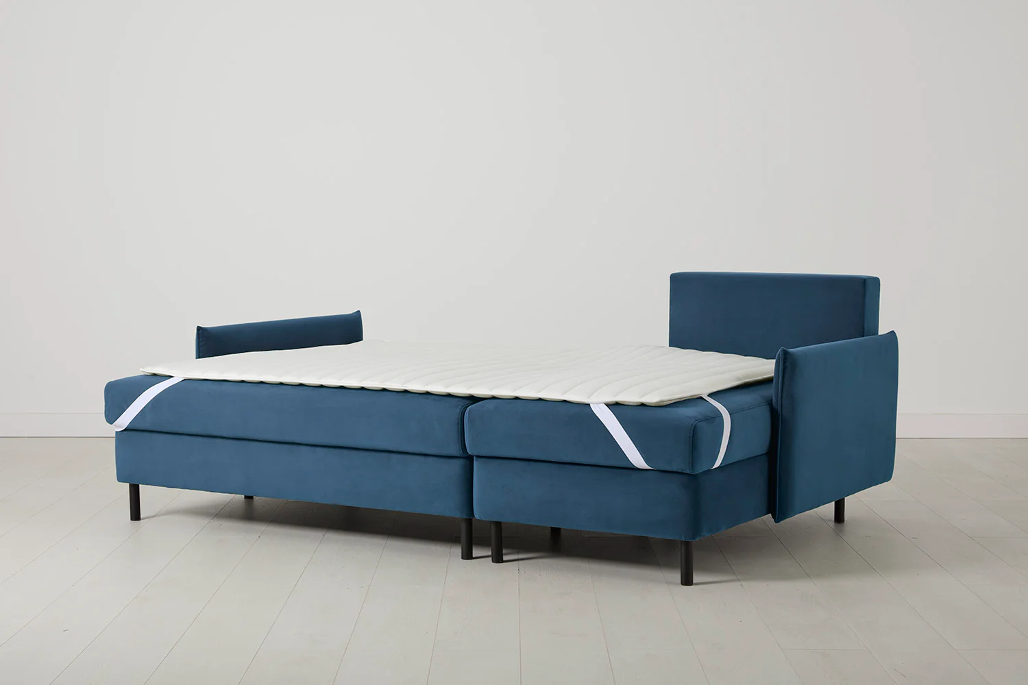 Model 12 Sofa Bed with Storage 3 Seater Right Chaise, Teal - Image 7