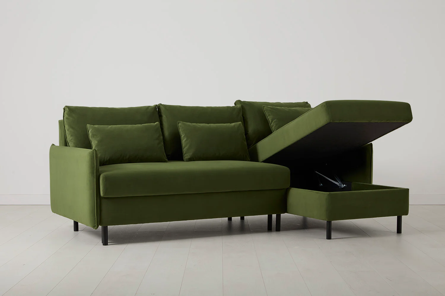Model 12 Sofa Bed with Storage 3 Seater Right Chaise, Vine - Image 10
