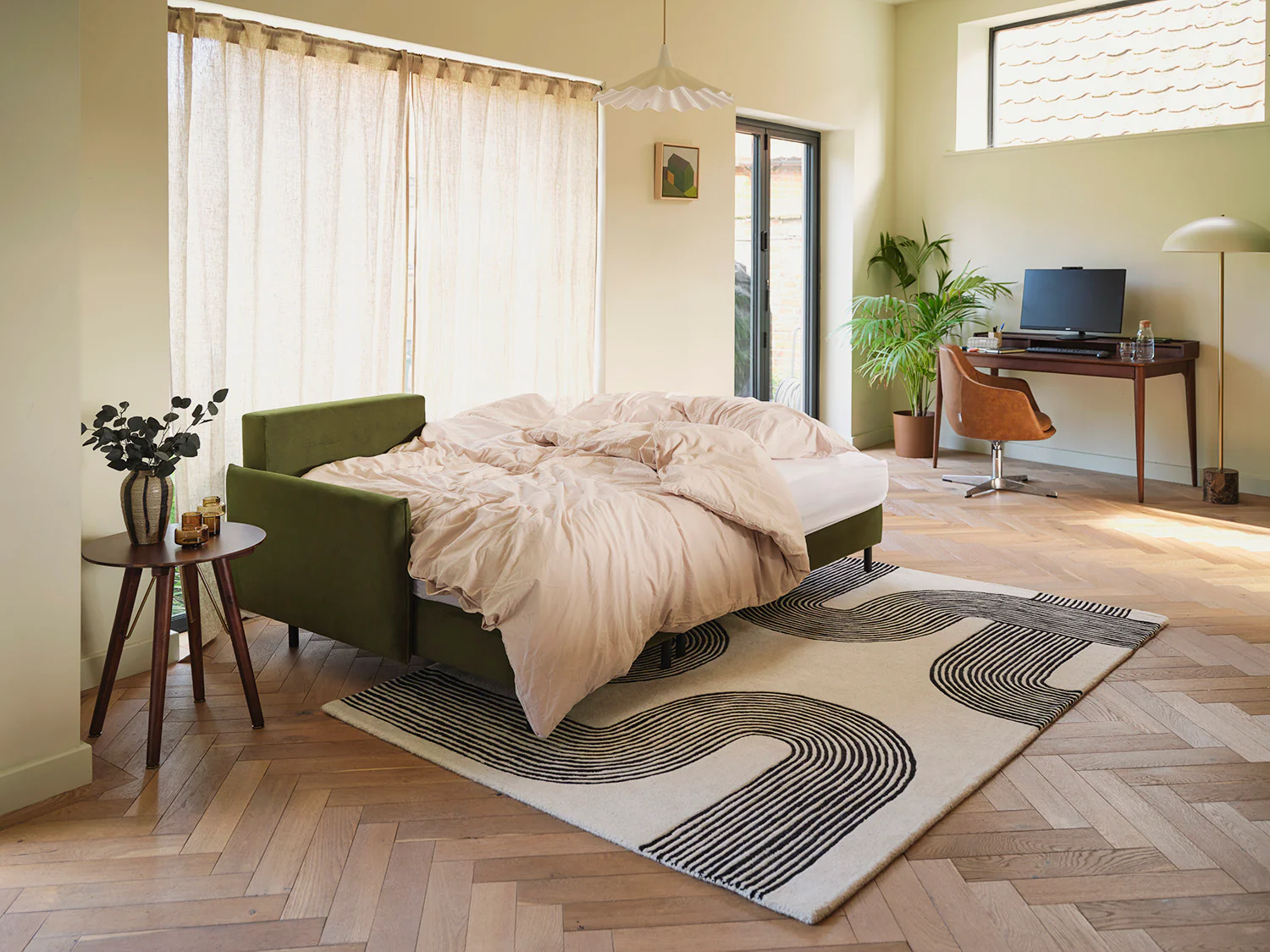 Model 12 Sofa Bed with Storage 3 Seater Right Chaise, Vine - Image 3