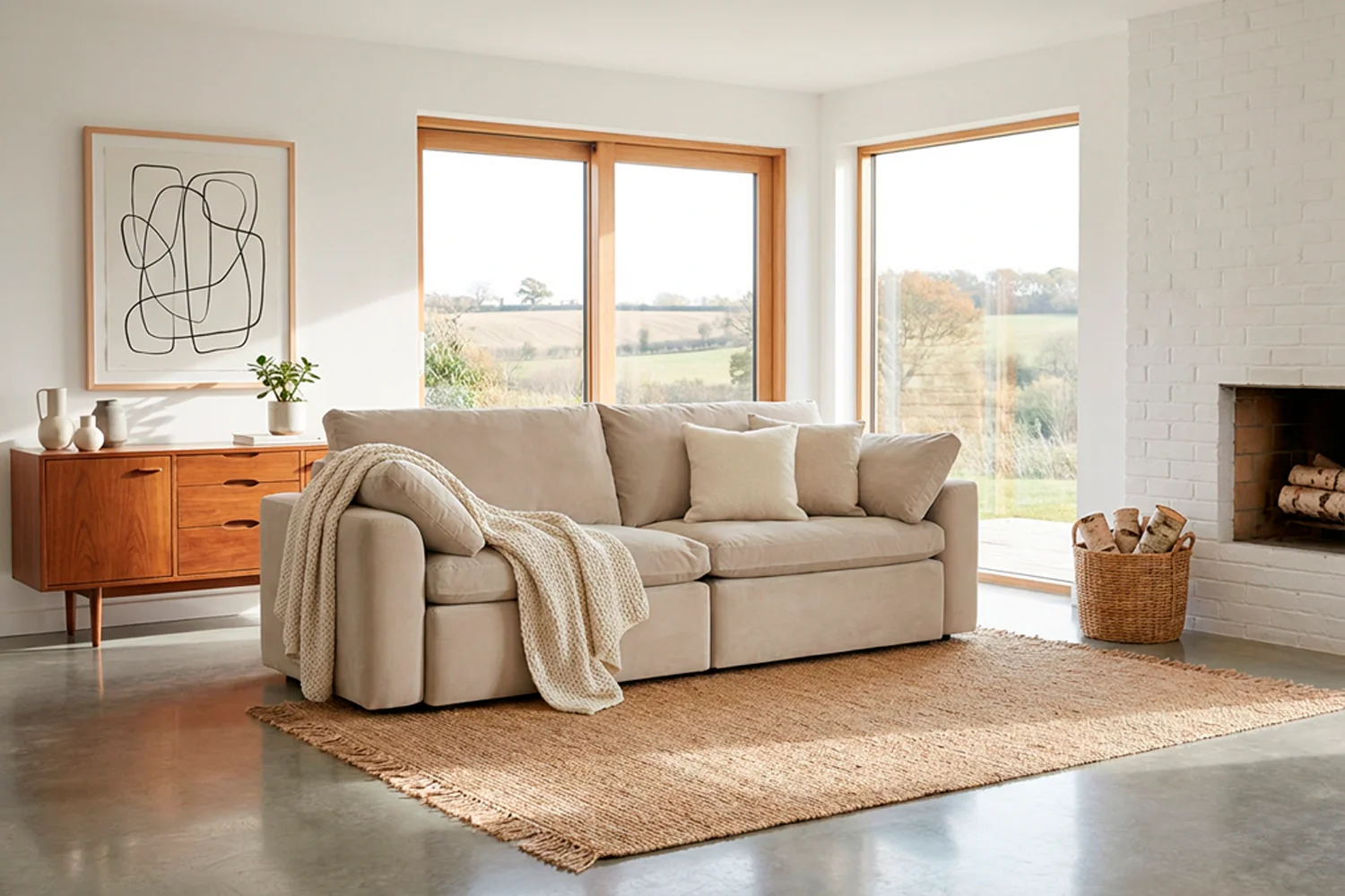Model 13 3-Seater Sofa, Bone - Image 2