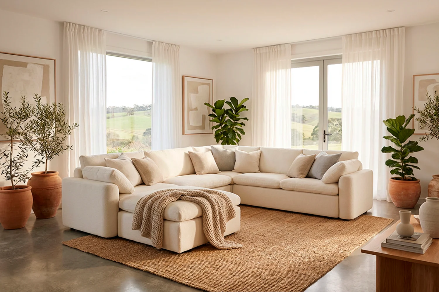 Model 13 Corner Sofa, Ivory - Image 2