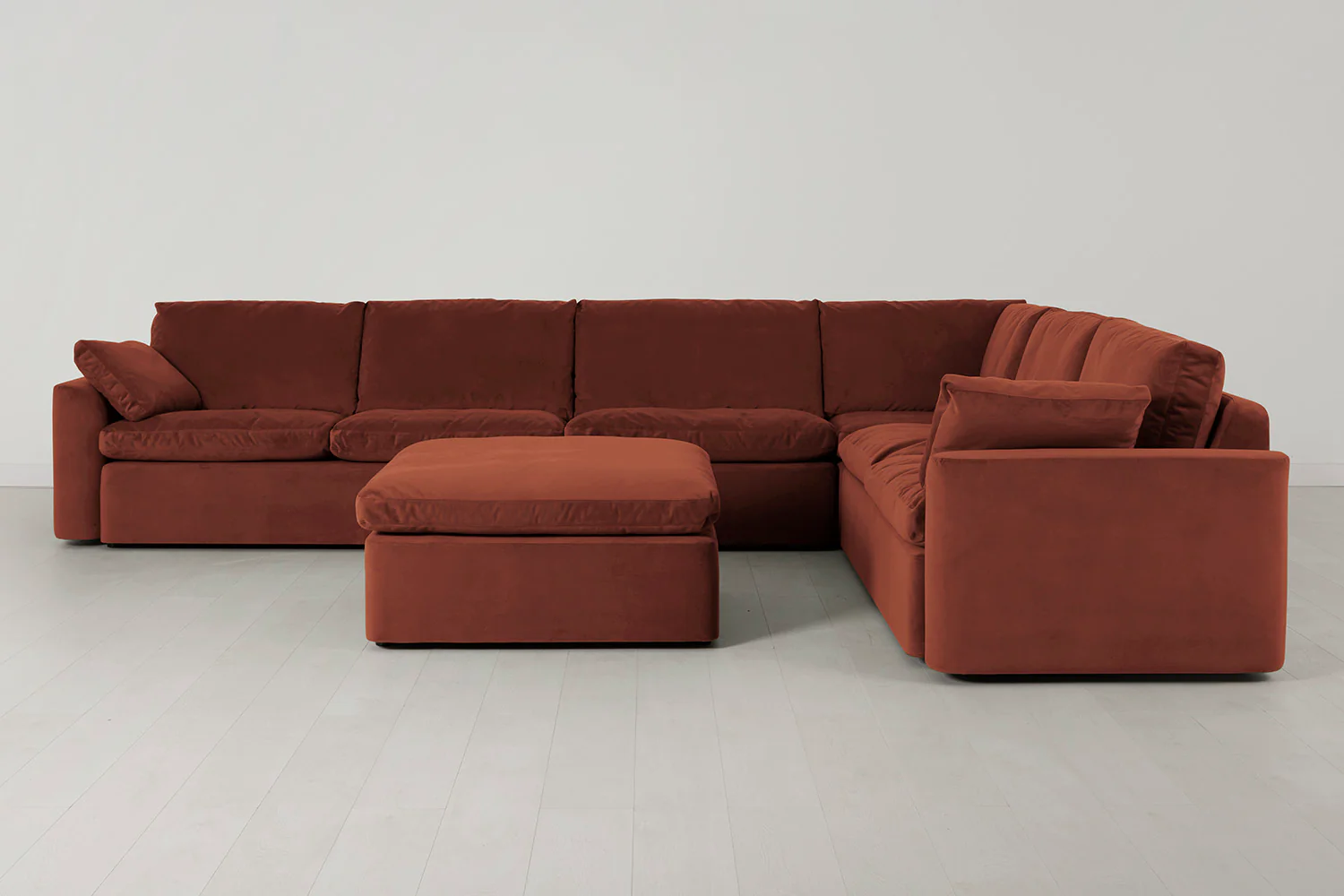 Model 13 Large Corner Sofa with Ottoman, Brick - Image 2
