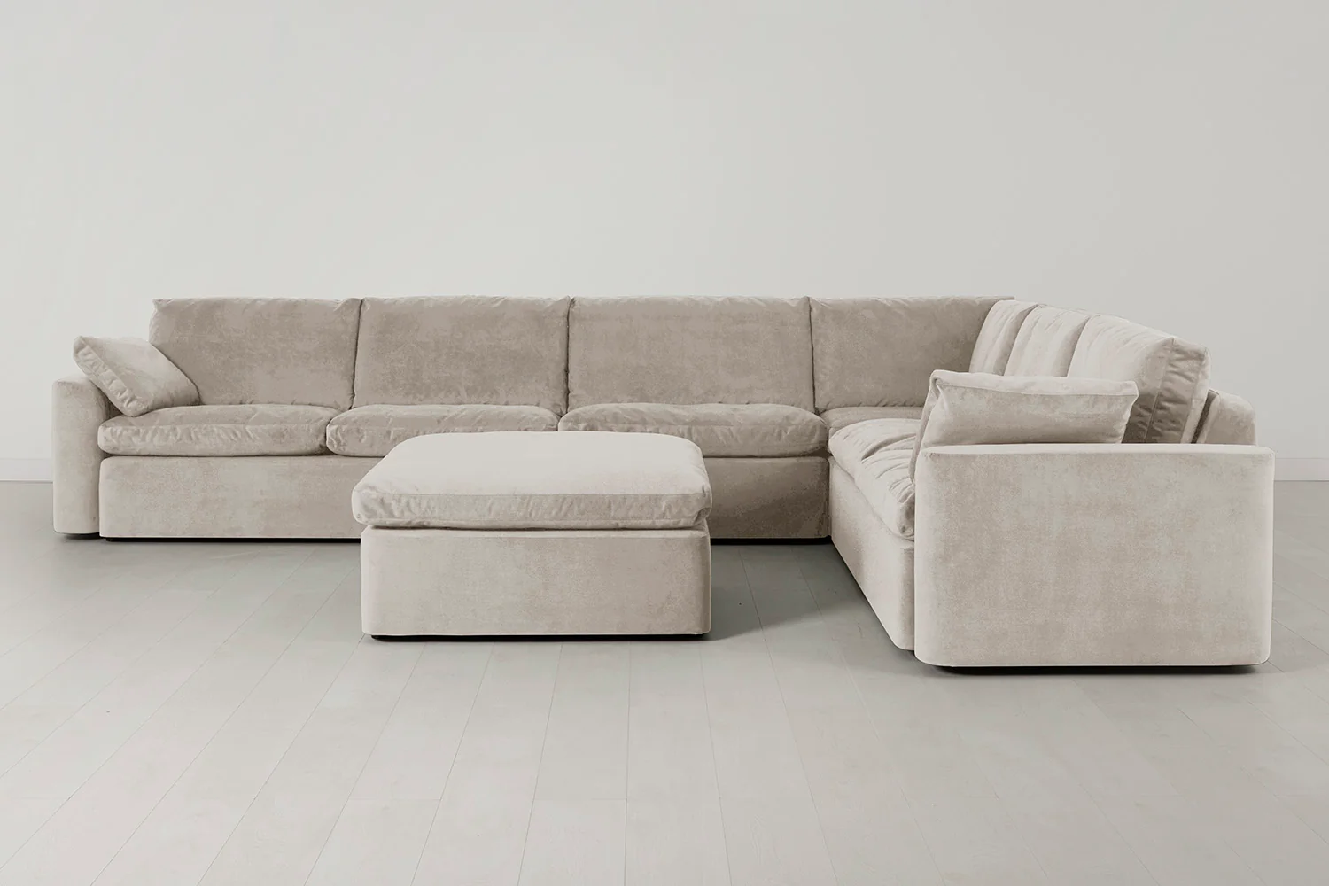 Model 13 Large Corner Sofa with Ottoman, Chalk - Image 2