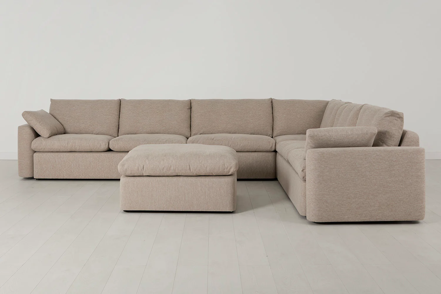 Model 13 Large Corner Sofa with Ottoman, Pumice - Image 2