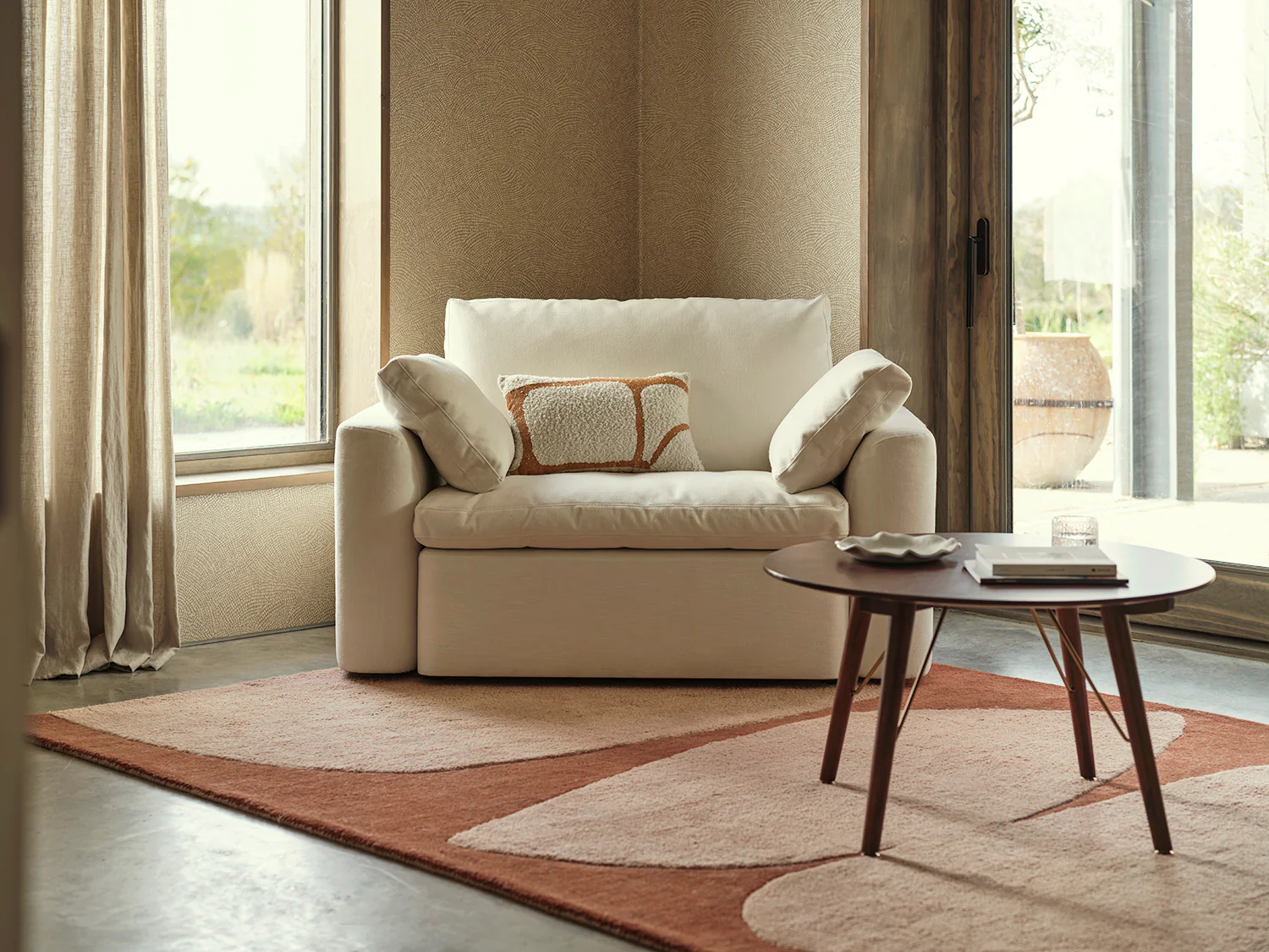 Model 13 Loveseat, White - Image 2