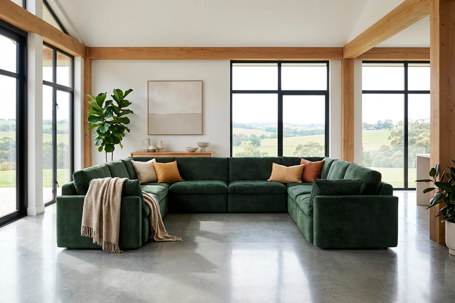 Model 13 U Shaped Sofa, Conifer - Image 2
