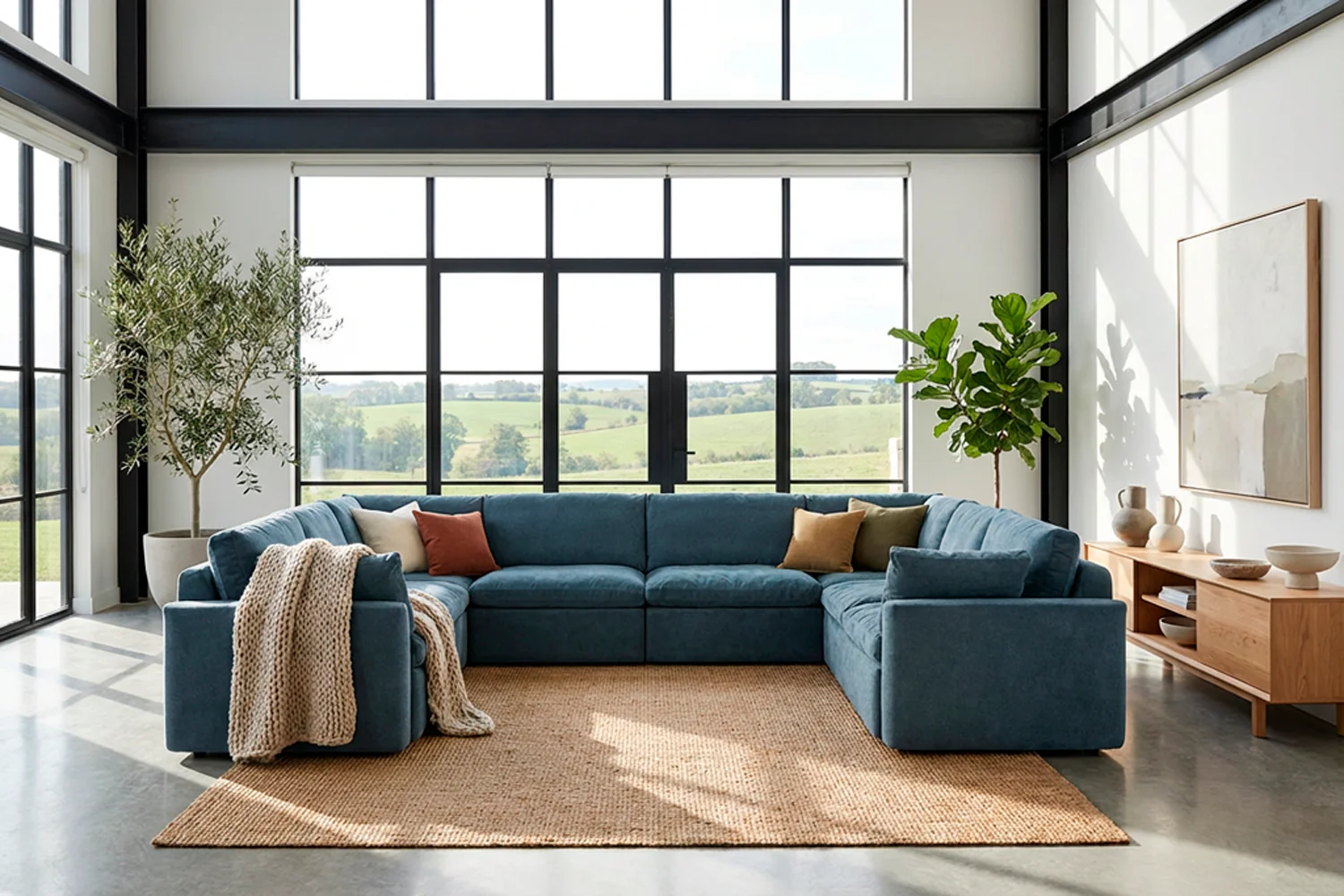 Model 13 U Shaped Sofa, Hydro - Image 2