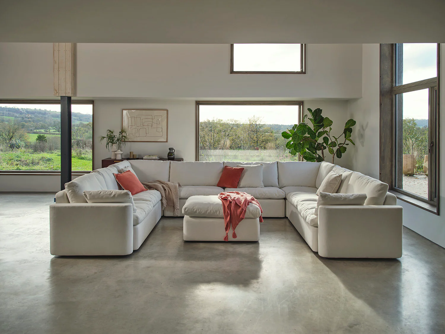 Model 13 U Shaped Sofa, Parchment - Image 2