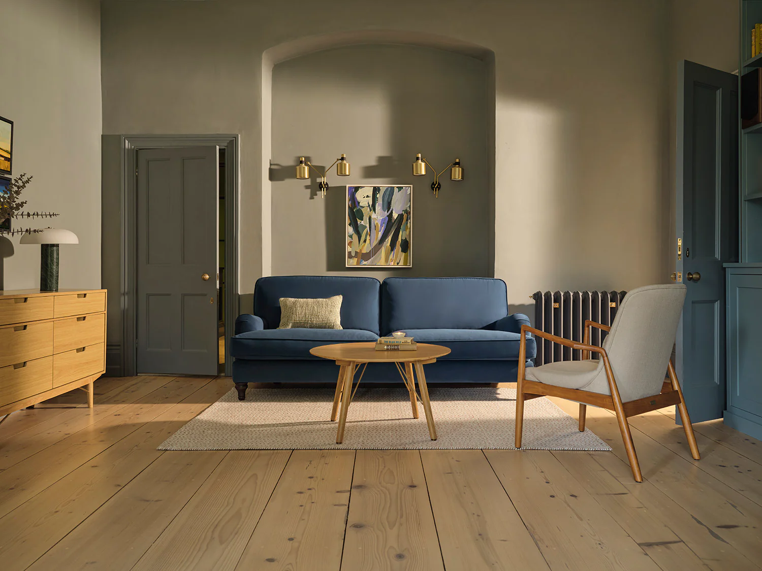 Model 15 3 Seater Sofa, Teal - Image 3