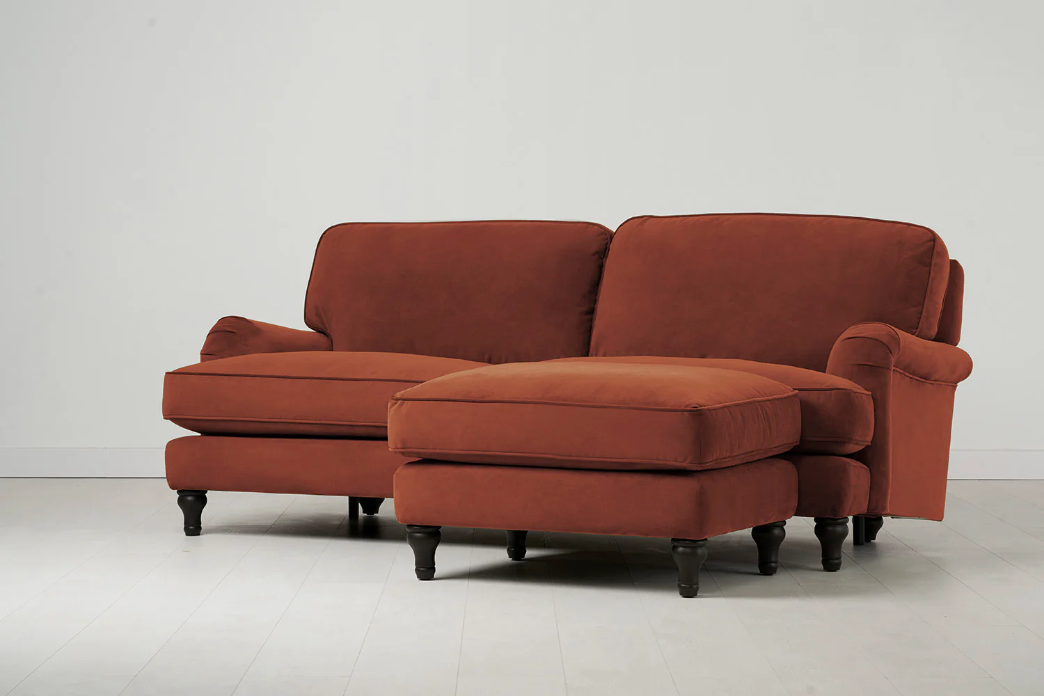 Model 15 3 Seater Sofa with Ottoman, Brick - Image 2