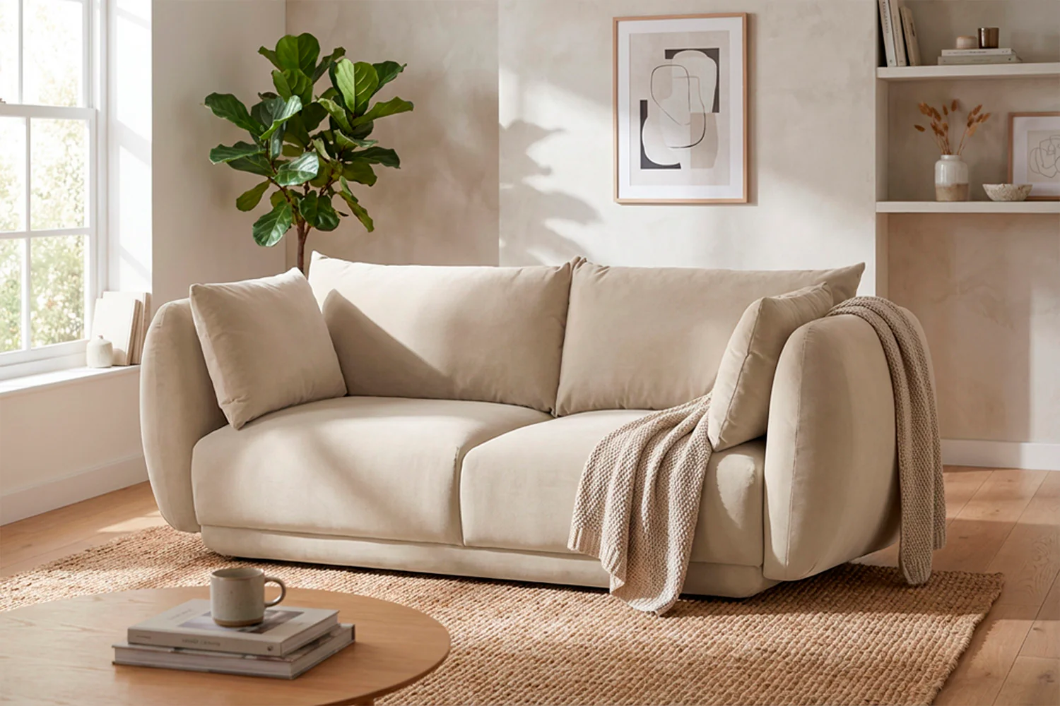 Model 16 3 Seater Sofa, Bone - Image 2